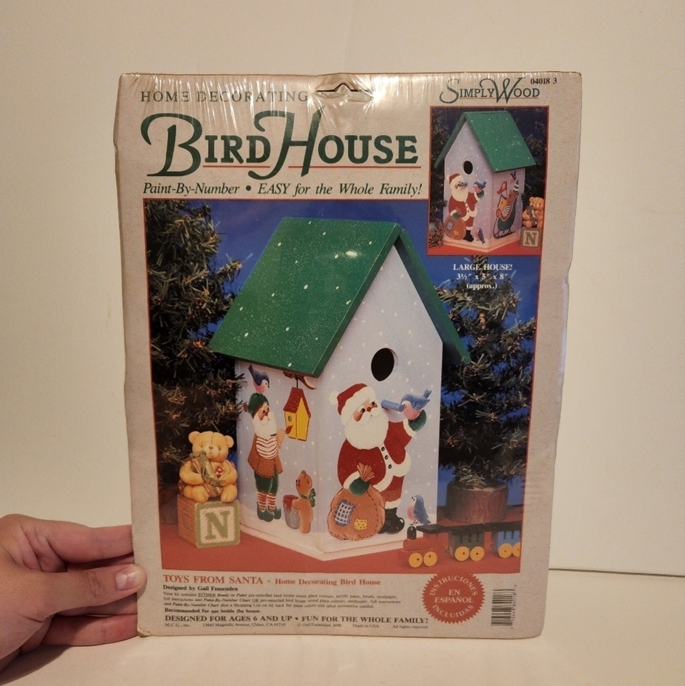 Vintage Simply Wood Paint by number Holiday Bird House